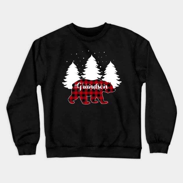 Buffalo Red Plaid Grandson Bear Matching Family Christmas Crewneck Sweatshirt by Kagina